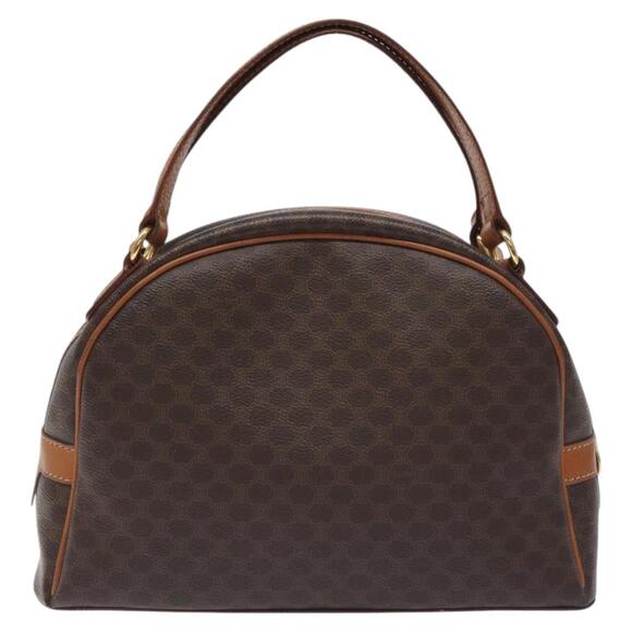 CELINE Macadam Canvas Hand Bag Pvc Leather Brown Gold - Picture 3 of 12